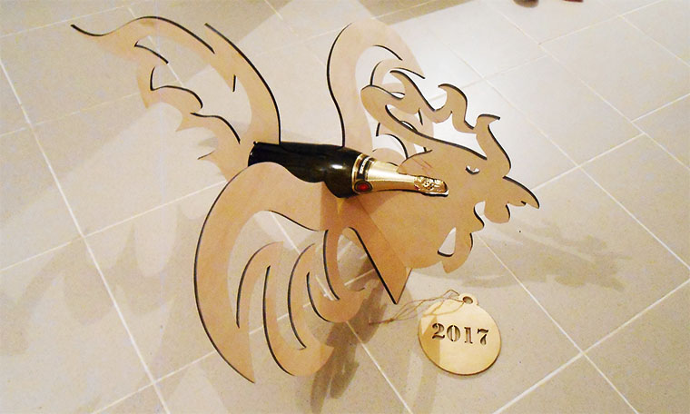 Подставка для бутылки Петух подставка для бутылки из дерева
