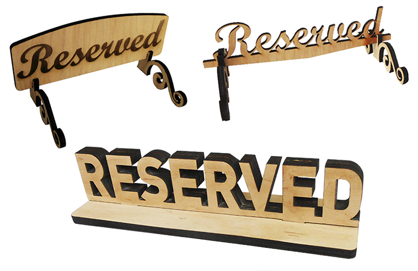 Таблички Reserved из дерева Таблички Reserved Стол Заказан